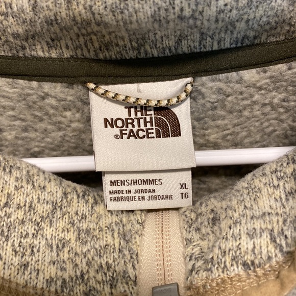 The North Face Men’s GL 1/4 Half Zip Sweatshirt Sz XL Fleece beige - Picture 3 of 3